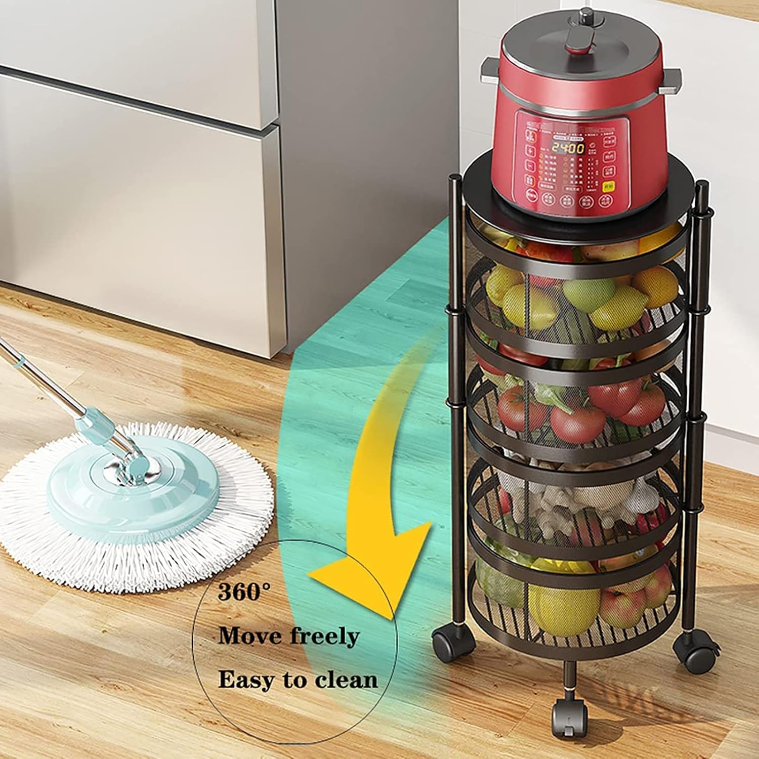 360° Multi-Tier Metal Kitchen Rack
