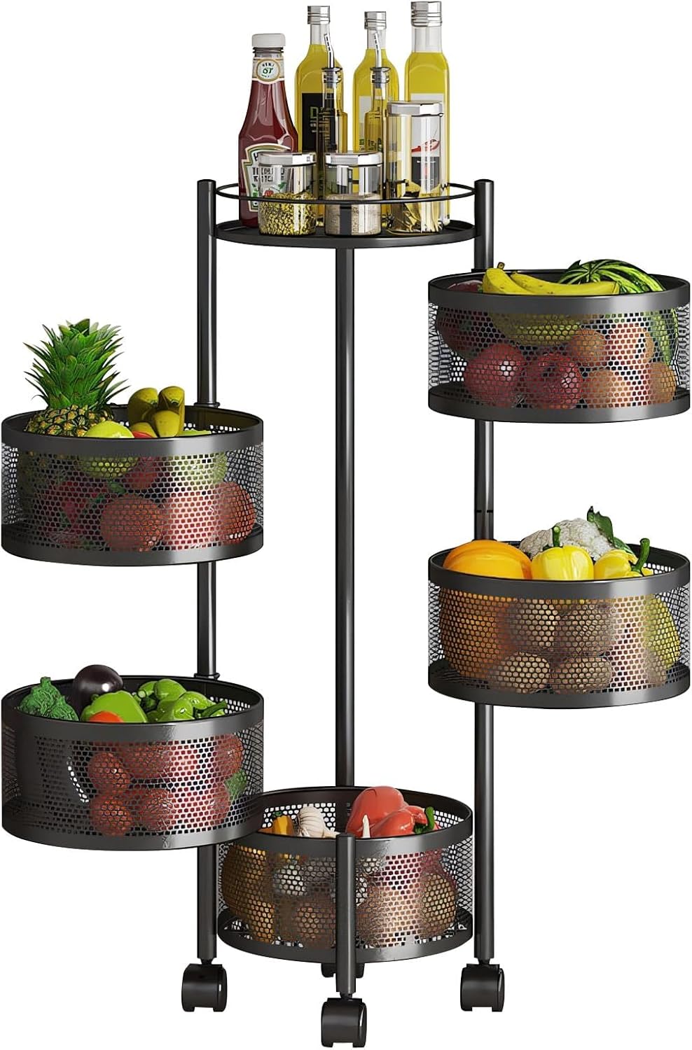 360° Multi-Tier Metal Kitchen Rack