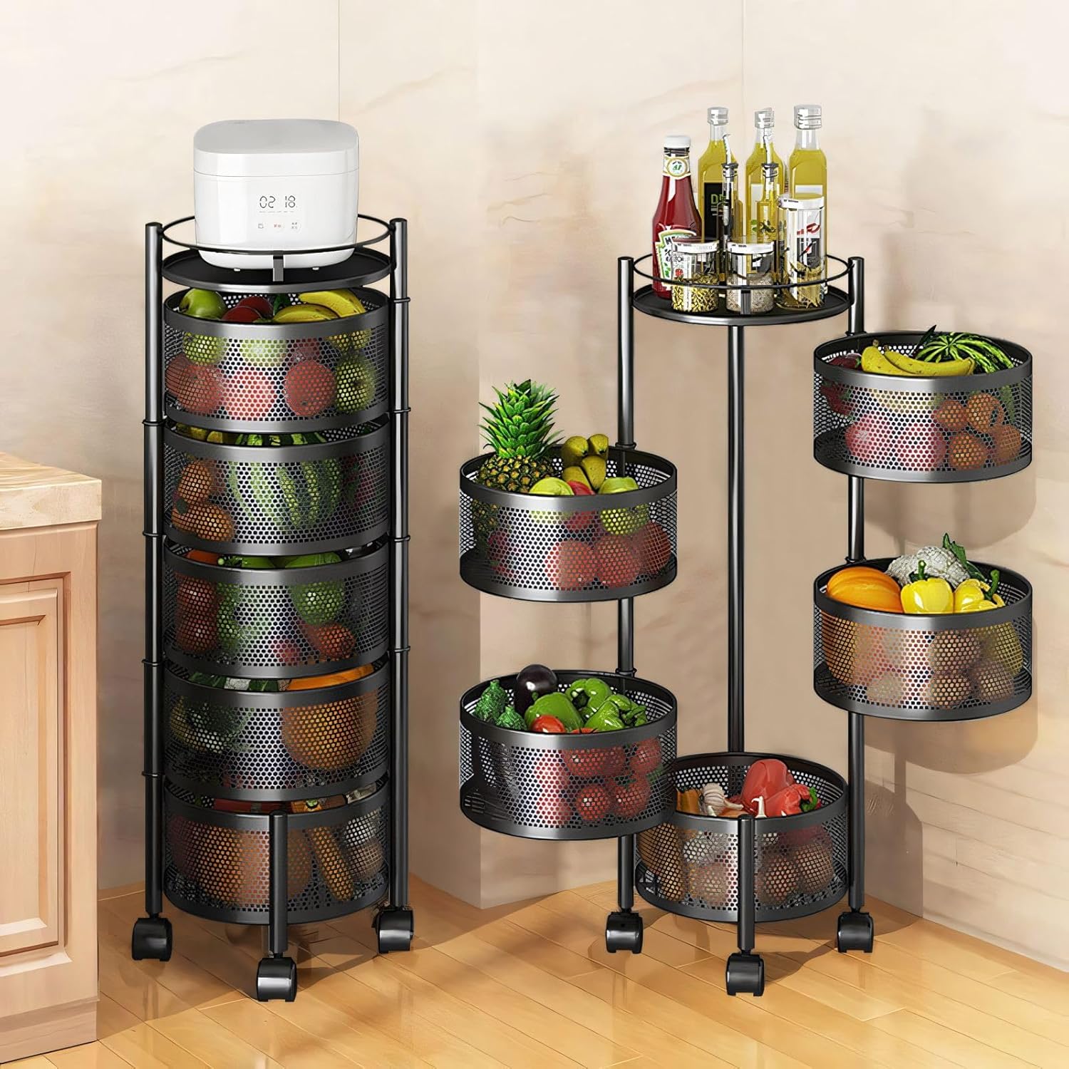 360° Multi-Tier Metal Kitchen Rack