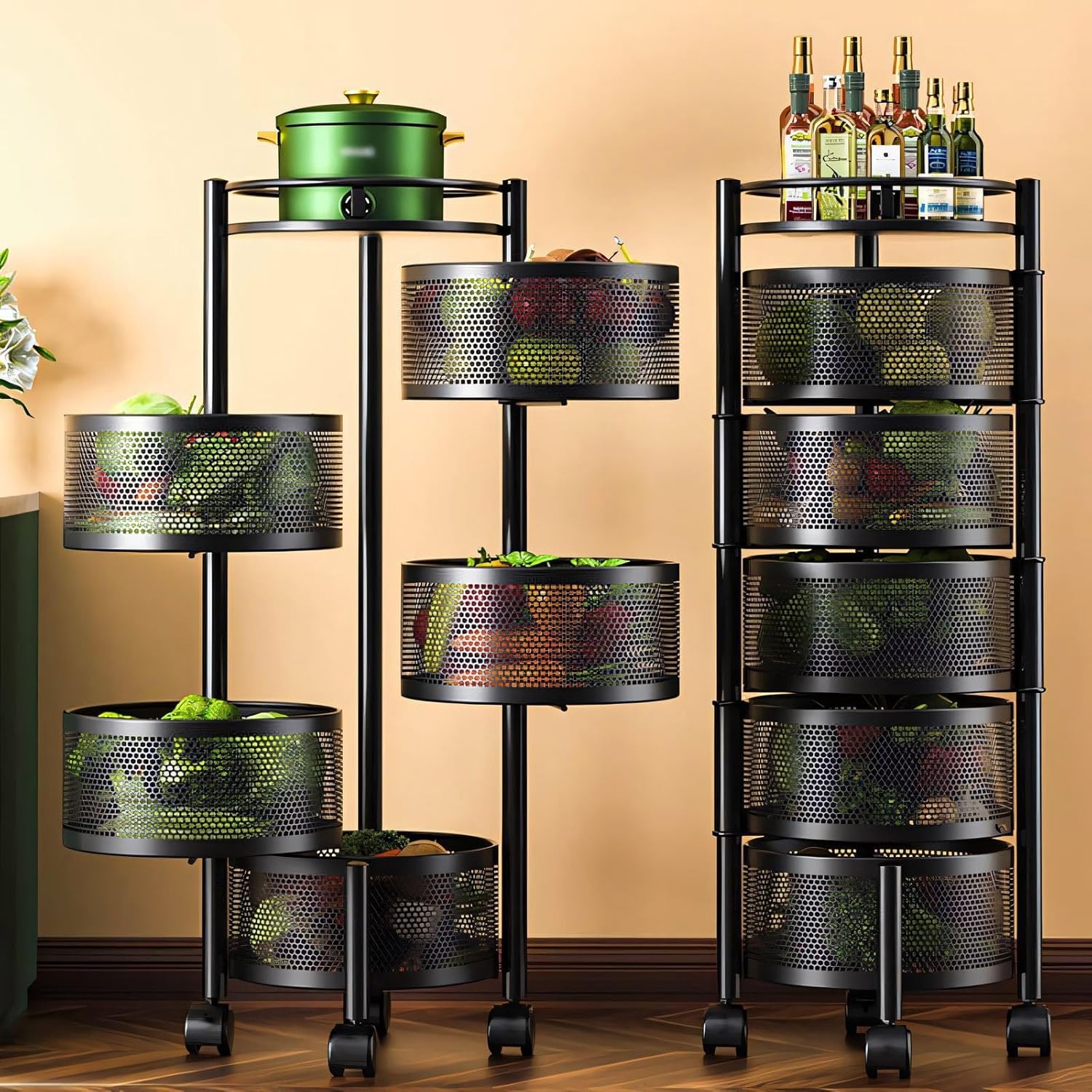 360° Multi-Tier Metal Kitchen Rack