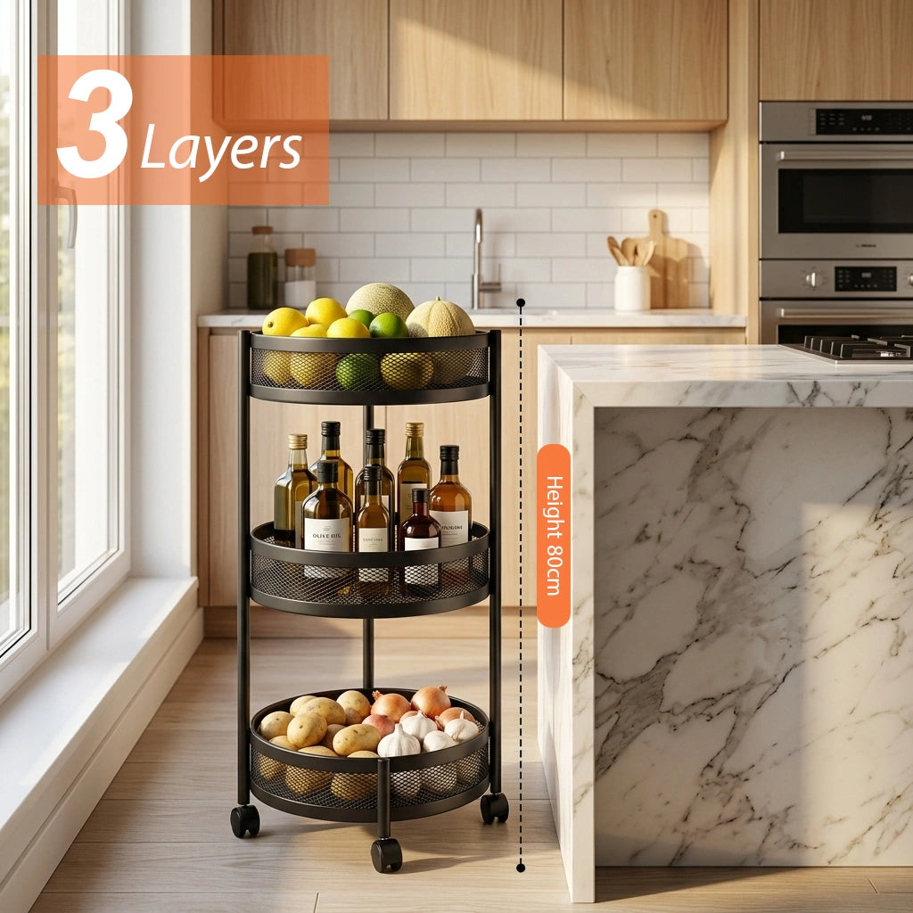 3-Tier Multi-Purpose Rolling Storage Cart