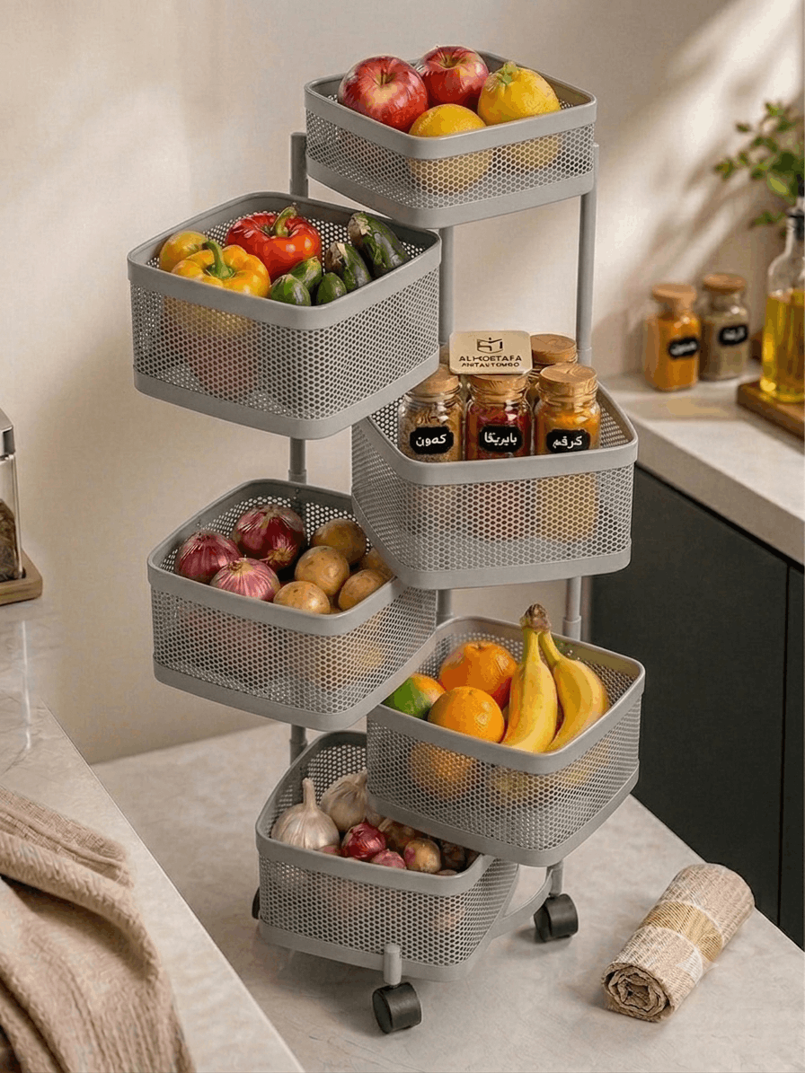 360° Multi-Tier Metal Kitchen Rack