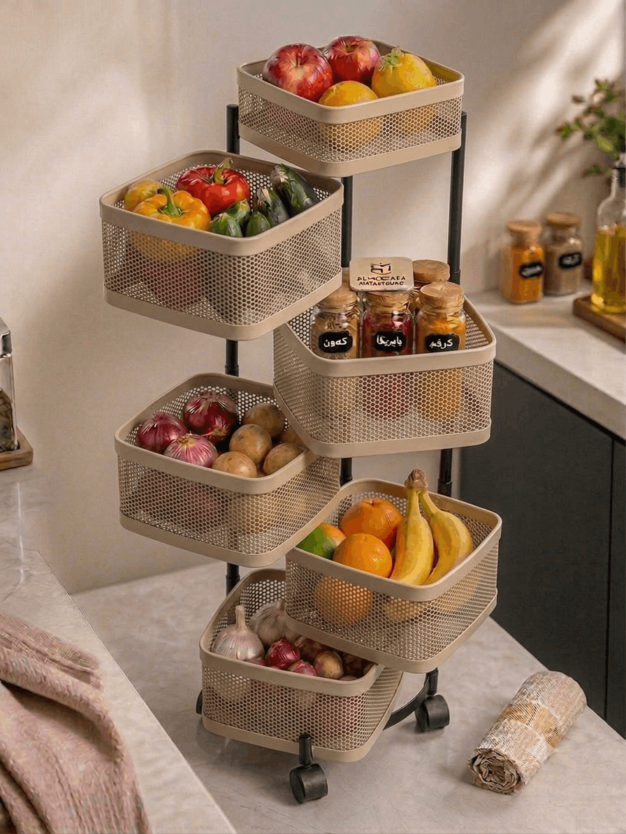 360° Multi-Tier Metal Kitchen Rack